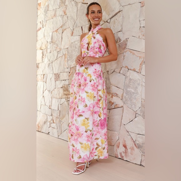 Billy J: Jane Top & Maxi Skirt Set - Pink Floral - Picture 2 of 7